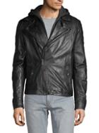 Rogue Hooded Leather Moto Jacket