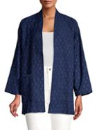 Eileen Fisher Printed Chambray Kimono Jacket
