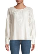 Joie Mitney Embroidered Cotton Blouse