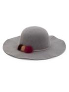Hat Attack Mink Pom Pom Trim Floppy Hat