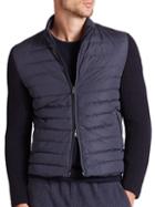 Eleventy Knit-sleeve Quilted Down Jacket