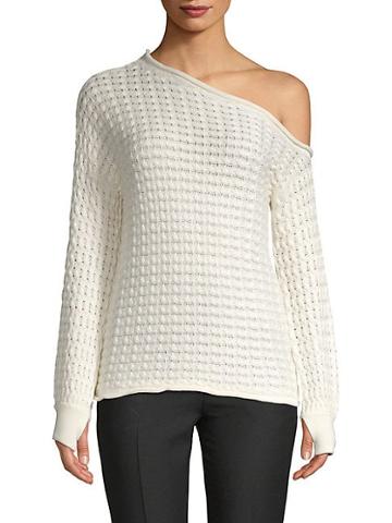 Prins One-shoulder Cable Knit Sweater