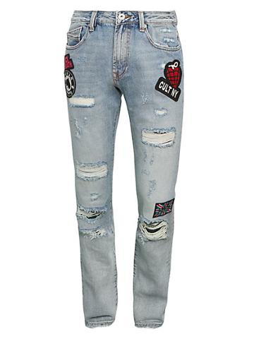 Cult Of Individuality Rigid Rocker Slim Distressed Patch Jeans