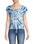 Nanette Lepore Tie-dyed Tie-front Top
