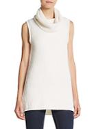 Cashmere Saks Fifth Avenue Sleeveless Cowlneck Cashmere Sweater