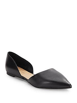 Saks Fifth Avenue Alexi Leather Point Toe D'orsay Flats