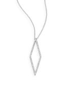 Effy 14k White Gold And Diamond Geometric Pendant Necklace