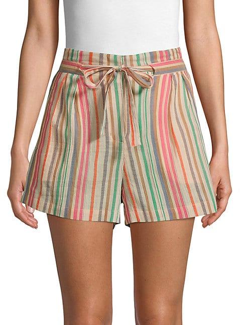 Bcbgmaxazria Stripe-print Cotton Shorts
