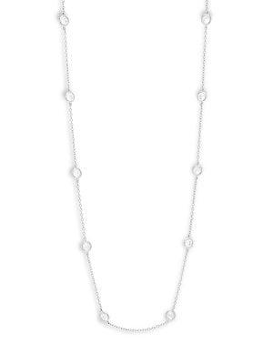 Lafonn Crystal And Sterling Silver Station Necklace