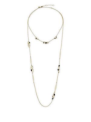 Alexis Bittar Miss Havisham 10k Gold-plated High Low Double Strand Marquis Station Necklace