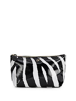 Diane Von Furstenberg Voyager Zebra-printed Coated Cosmetic Pouch