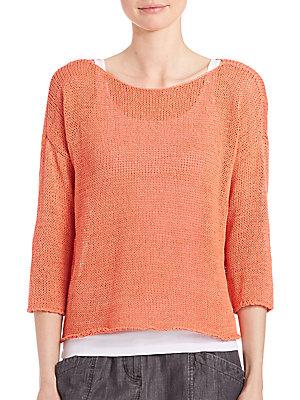 Eileen Fisher Crisp Cotton Boatneck Sweater