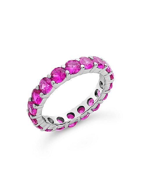 Sterling Forever Sterling Silver & Rose Cubic Zirconia Eternity Ring