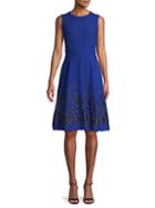 Calvin Klein Embroidered Floral A-line Dress