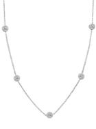 Nephora Diamond Trend 14k White Gold Diamond Bezel Station Necklace