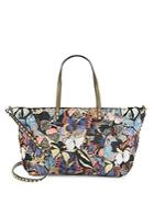 Valentino Butterfly-print Studded Tote