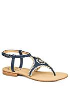 Jack Rogers Shelby Whipstitched Leather Sandals