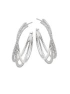 Adriana Orsini Illusion Sterling Silver & Crystal Hoop Earrings
