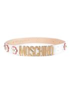 Moschino Logo Leather Slim Belt