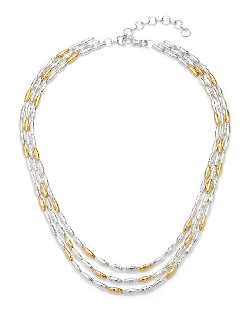 Gurhan 24k Gold Vermeil And Sterling Silver Wheat Necklace