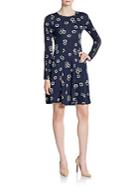 French Connection Eddy Floral-print Mesh-inset Dress