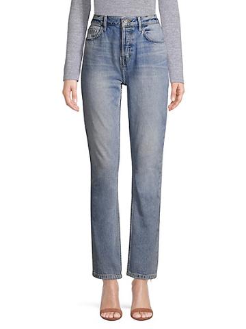 Current/elliott The Stovepipe Distressed Detail Jeans