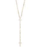 Casa Reale 14k Yellow Gold & Diamond Cross Pendant Necklace