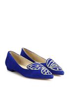 Sophia Webster Bibi Butterfly-embroidered Suede Flats