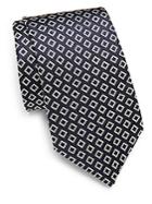 Canali Square Patterned Silk Tie
