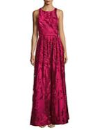 David Meister Sleeveless Embroidered Gown