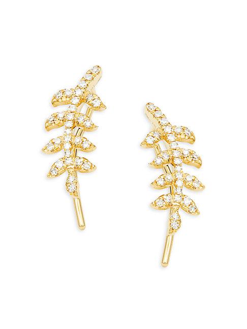 Saks Fifth Avenue 14k Yellow Gold & Diamond Crawler Earrings