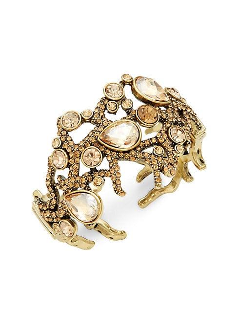 Heidi Daus Goldtone & Crystal Cuffs Bracelet