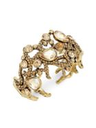 Heidi Daus Goldtone & Crystal Cuffs Bracelet