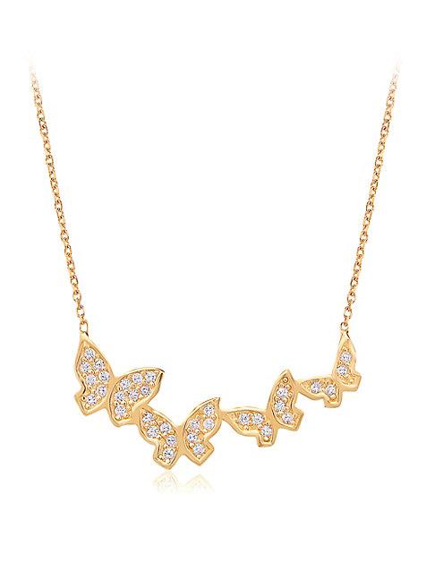 Gabi Rielle 14k Gold Vermeil & Cubic Zirconia Butterfly Necklace
