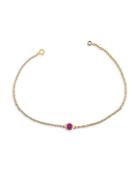 Luxeworks New York 14k Yellow Gold & Pink Sapphire Bracelet