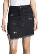 Sandy Liang Embellished Crombie Cotton Skirt