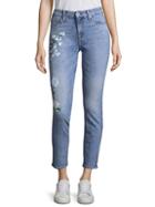 7 For All Mankind Painted Floral Denim Jeans