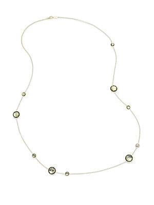 Ippolita Rock Candy Lollipop Station Pyrite & Citrine Doublet 18k Yellow Gold Necklace