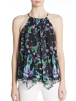 Milly Orchid-print Halter Top