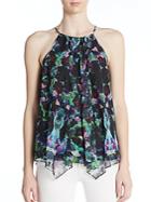 Milly Orchid-print Halter Top