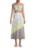 Free People Floral 2-piece Cropped Top & Midi Skirt Set