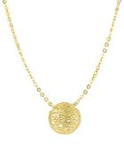 Saks Fifth Avenue 14k Yellow Gold Textured Mini Circle Necklace