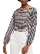 Kate Spade New York Embroidered Gingham Cotton & Silk Blouse