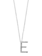 Effy 14k White Gold & Diamond E Pendant Necklace