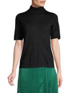 Eileen Fisher Merino Wool Knit Mockneck Top