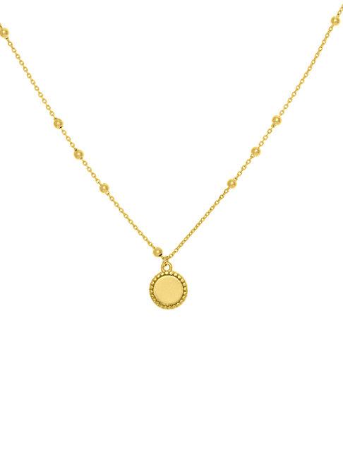 Saks Fifth Avenue 14k Yellow Gold Bead Frame Engravable Disc Necklace