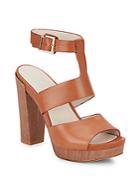 Kenneth Cole Ray Wood Platform Leather Sandals