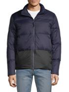 Pure Navy Colorblock Down-filled Puffer Jacket