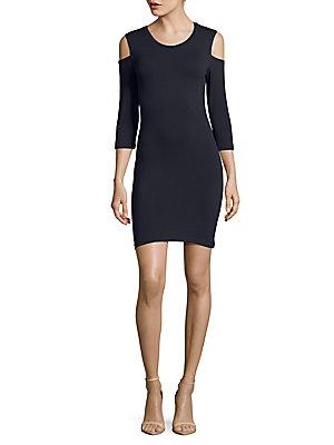 French Connection Solid Cold-shoulder Dress