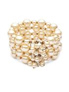 Miriam Haskell Studded Faux Pearl Bracelet